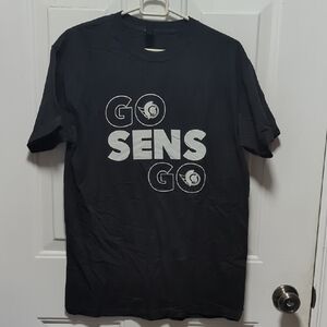 Black Graphic Tee with Bold White Print